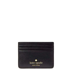 NWT Kate Spade slim card holder-black w/embossed logo